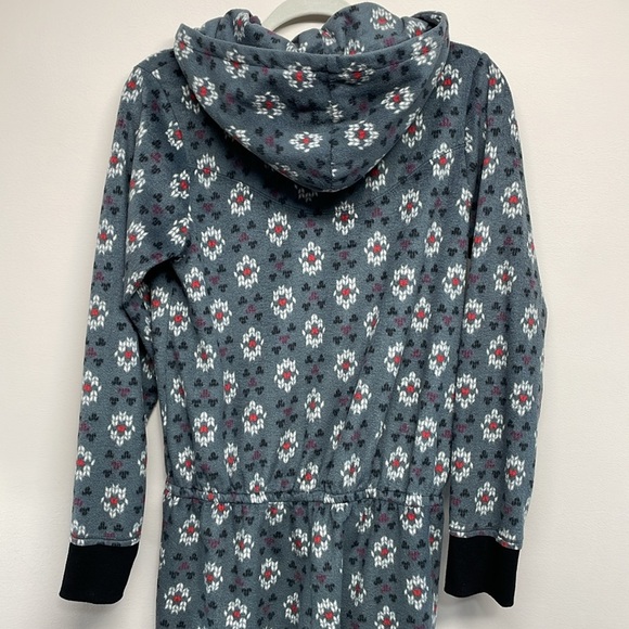 Kensie One Piece Microfleece Hooded Onesie Lounge Pajamas M - Picture 5 of 16